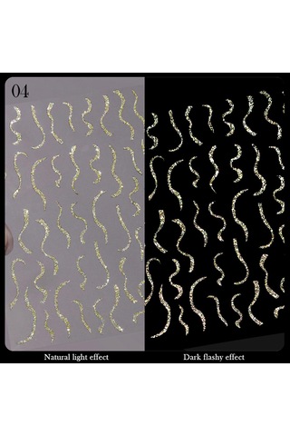 3d Reflektif Efekt Nail Art Sticker Model - 4 55881-4