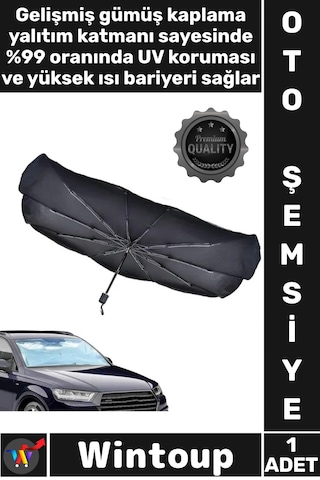 Şemsiye Isı Yalıtımlı Katlanabilir Uv Koruma 10 Çelik Kaburga Torpido Koruyucu Araba Ön Cam Şemsiye