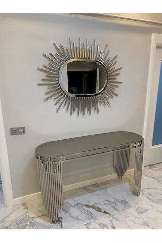 Ekgconcept Piyano Model Lüx Gümüş Dresuar Ve Elips Ayna Gold