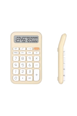 Pm-25408 Krem Renk Beyaz Tuş 12 Haneli Hesap Makinesi Çok Renkli