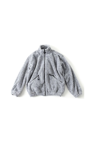 No Plan Erkek Oversize Fermuarlı Pelüş Sweat Ceket-gri Melanj Gri Melanj