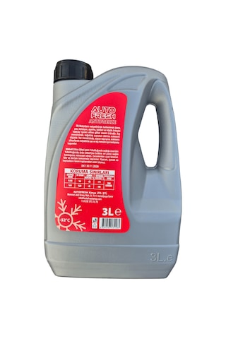 Autofresh Organik Antifriz 3 Lt -52 Kışlık Antifiriz Korozyon Aşınma Önleyici Kırmızı
