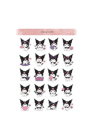6 Sayfa Kuromi Sticker Seti Kuromi Temalı Ajanda Scrapbook Journal Etiket - 931657830 Diğer