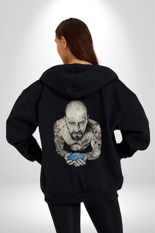 Angemiel Breaking Bad Kadın Erkek Siyah Kapüşonlu Fermuarlı Baskılı Hırka Sweatshirt Siyah