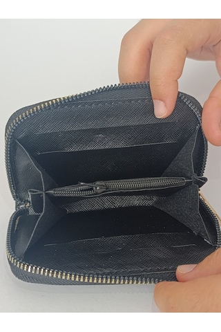 Tovyamade Suni Deri Desen Baskılı Cüzdan,kartlık,bozukpara Haki - Siyah