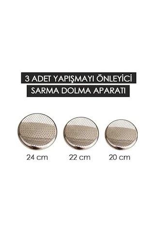 Home Dolma Sarma Altlığı Paslanmaz Çelik Yaprak Sarma Aparatı 3 Adet
