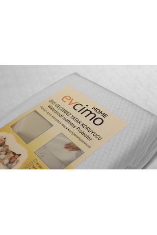 Evcimo Home %100 Sıvı Geçirmez Alez Yatak Koruyucu Çift Kişilik 150x200 Cm Beyaz