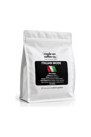 Italian Mode Filtre Ve Espresso Harmanı 200 Gr %100 Arabica Yıkanmış & Natural - Filtre Makinesi İçin Öğütülmüş