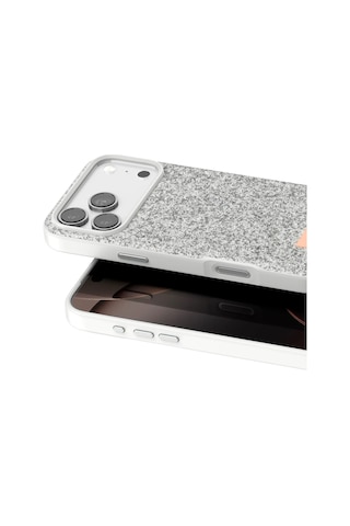 Cosmotex Onegif Apple Uyumlu iPhone 17 Pro Bright Simli Kapak - Beyaz