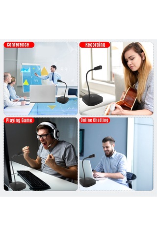 Yifomall Usb Bilgisayar Mikrofonu - 360 Yönlü, Dokunmatik Sessiz Düğmeli, Pc/laptop Uyumlu