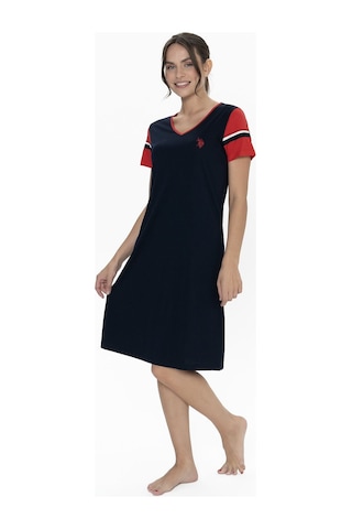 U.s Polo Assn. 20009 Kadın Kısa Kollu V Yaka Rahat Ev Giyim-lacivert Lacivert