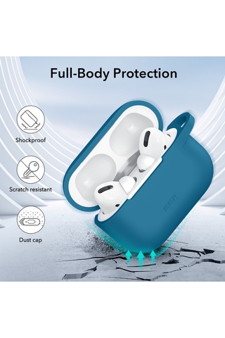 Apple AirPods Uyumlu Pro / Pro 2 Bounce Carrying Kılıf Mavi