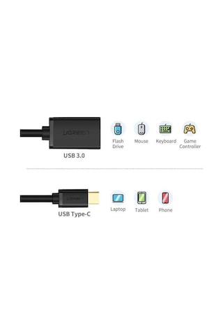 Ugreen Type-C Usb 3.0 Dönüştürücü Kablo Siyah