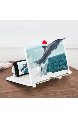 Xindoker Beyaz 10/12 İnç Çekmeli Ekran Büyütecisi - Hd Kalite, Göz Koruma, Radyasyon Engelleme, Açısı Ayarlanabilir Masaüstü Tutucu