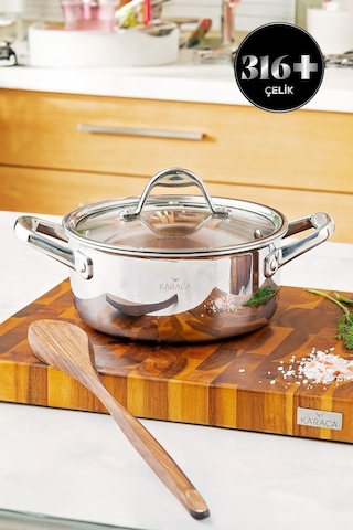 Karaca  Powersteel 3Ply 316+ İndüksiyon Tabanlı Çelik Petekli Tencere 20 Cm