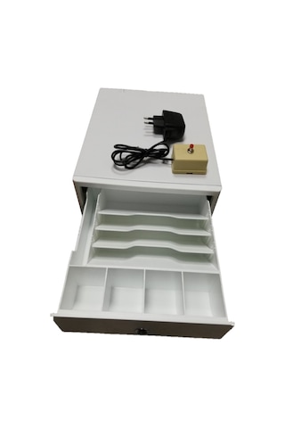 Küçük Boy Butonla Açılabilen 4+4 Gözlü Yazar Kasa Para Çekmecesi