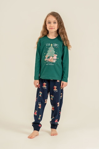 Rolypoly Anne Kız Wish You All The Best Yeşil Uzun Kol Pijama Takım Rp3918-a-v2 Rp3918-a-v2