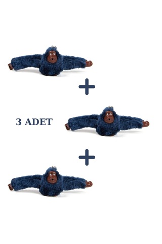 Anıl Bags Maymun Peluş Anahtarlık 3 Adet Lacivert