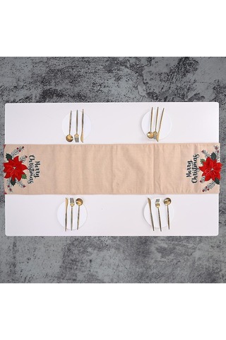 Dikdörtgen Noel Masa Örtüsü Polyester 33 183m Noel Masa Dekorasyonu İçin Noel Ağacı Desenleri