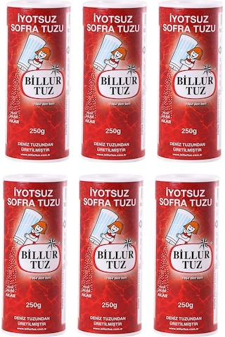 Billur Tuz İyotsuz Tuzluklu 6 x 250 G