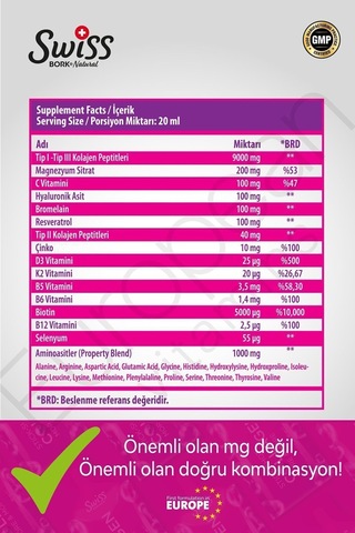 Hydrolize Collagen Beauty Complex 30x20ml Kolajen Stick Shot 30 Adet Tip I-ıı-ııı Biotin-magnezyum-b12
