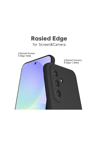 Samsung Galaxy Uyumlu A37 İçin Kılıf Liquid-silicone 360 Koruma Sağlayan Kamera Yükseltili İçi Süet Dokulu A37 Kılıf Darbelere Dayanıklı Tpu Yumuşak Dokulu A37 Koruyucu Kılıfı Siyah