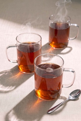 Borosilikat Kulplu Cam Kupa Seti - 3 Adet Şeffaf