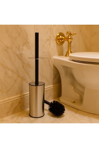 Paslanmaz Çelik Tuvalet Fırçası Kapaklı, Hijyenik Ve Dayanıklı Metal Wc Fırçası Seti, Şık Banyo Aksesuar Diğer