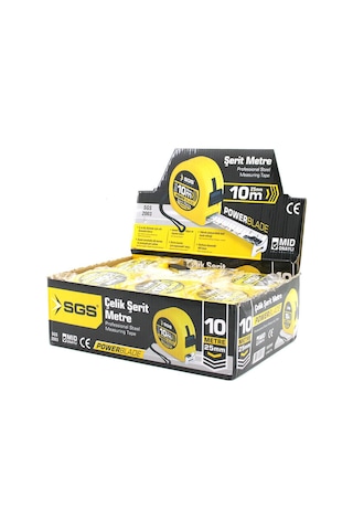 12 Adet 10mt X 25mt Stoplu Şerit Metre 5570 Standart