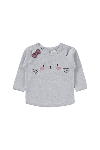 Civil Baby Kuyruk Ve Kedi Baskılı 6-18 Ay Takım - Bej Taş Rengi
