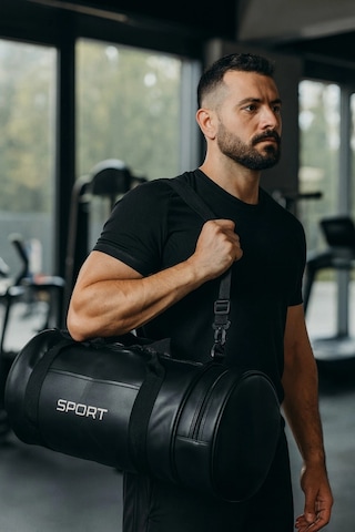 Suni Deri Unisex Askılı Silindir Spor Çantası Fitness Çantası Çok Renkli