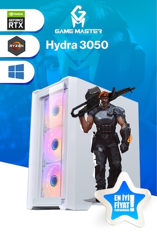 Game Master Hydra 3050 R5-5500 32 GB 512 GB NVMe M.2 SSD RTX3050 Free Dos Masaüstü Oyuncu Bilgisayarı
