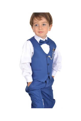 Mnk MNK0273 Yelekli Smokin Erkek Çocuk Takım