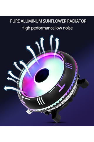 Cpu Hava Soğutucu, Sessiz Olun Rgb Cpu Soğutucu Fan, Siyah Alüminyum Kanatlar Intel/amd4 Evrensel Soket Hidrolik Rulm Standart