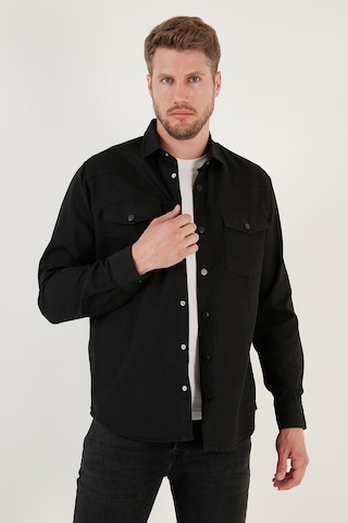Buratti Pamuklu Regular Fit Çift Cepli Erkek Gömlek Cf24W116927 Siyah