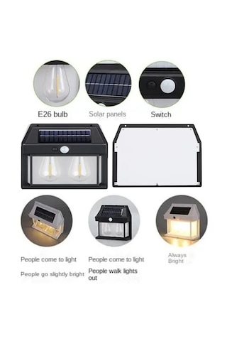 Forlife 24watt Güneş Enerjili Solar Dekoratif Duvar Apliği