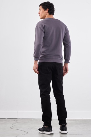 Dufy Antrasit Bisiklet Yaka Regular Fit Erkek Sweatshirt Antrasit