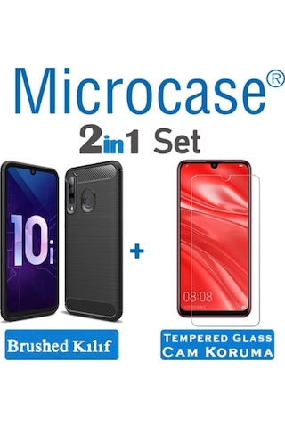 Huawei Enjoy 9S - Honor 10I Brushed Carbon Kilif + Cam (Seç) 349611699