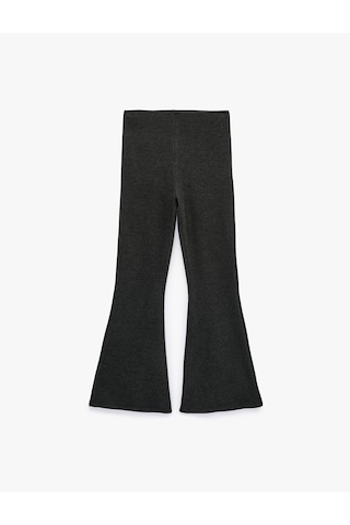 Koton Standart Bel Slim Fit Geniş İspanyol Paça Pantolon Antrasit 7wak40034ek