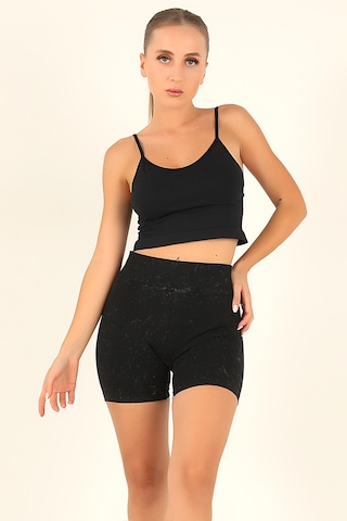 Doremi Seamless Normal Bel Kısa Kadın Tayt siyah