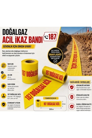 Mega Doğalgaz Ikaz Bandı 40 Cm X 250 M
