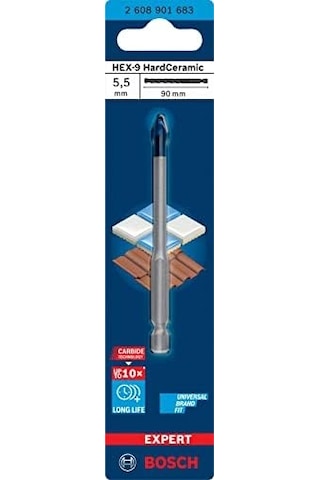 Professional 1x Expert Hex-9-hardceramic Matkap Ucu Sert Fayanslar, Ø 5,5 Mm, Aksesuar Döner Matkap/vidalamalar