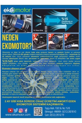 EKOMOTOR ARAÇ YAKIT TASARRUF SİSTEMLERİ