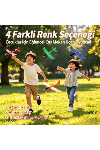 Epp Silikonlu Köpük Planör Uçak Çocuk Eğitici Model Oyuncak - Kırmızı