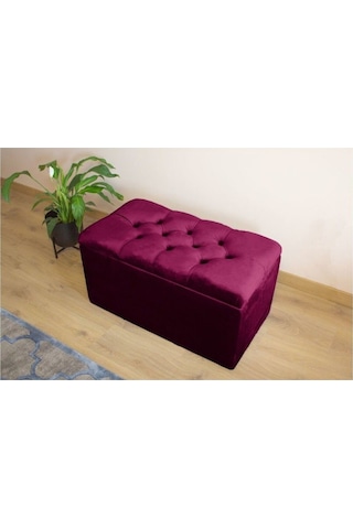 Lüks Sandıklı Kapitoneli Puf 60 Cm Pudra