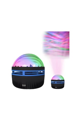 Mighty Kuzey Işıkları Yansıtmalı Kumandalı Dönen Projeksiyon Led Işık Gece Lambası - Çocuk Bebek Odası Siyah 80522569