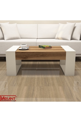 Variant Venüs Orta Sehpa Ceviz-Metalikinci ( Ekru )