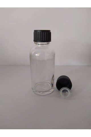 10Ml Cam Şeffaf Şişe Düz Kapak Kör Tıpalı (10 Adet)
