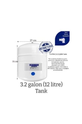 Conax Su Arıtma Tankı 12lt Tüm Cihazlara Uyumlu, Çelik Tank