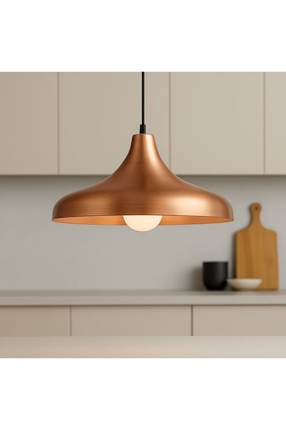 Aura Metal Tekli Bakır Sarkıt Avize Retro Rustik Model Avize